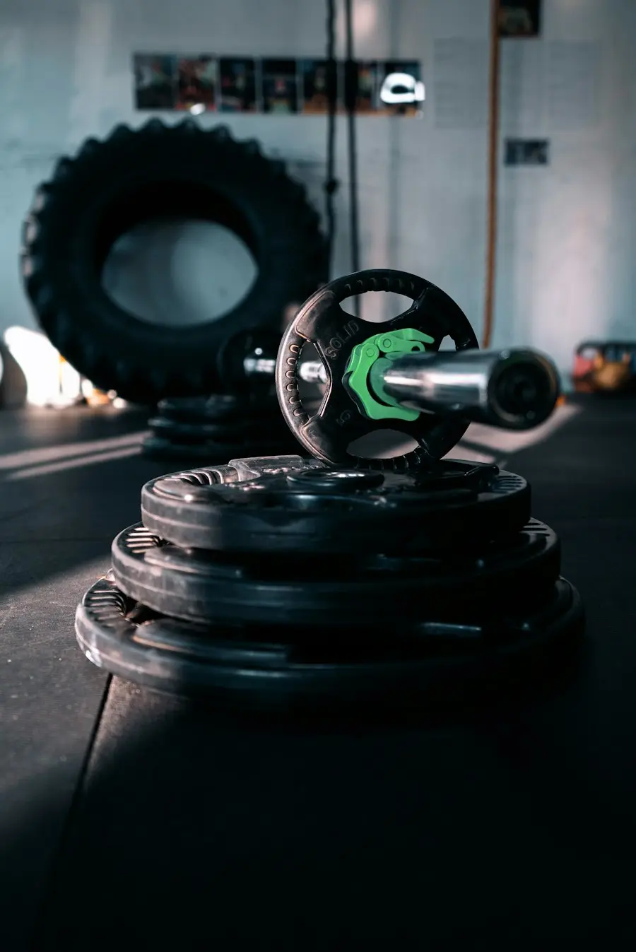 Weight plates stacked in the ARJFIT unit